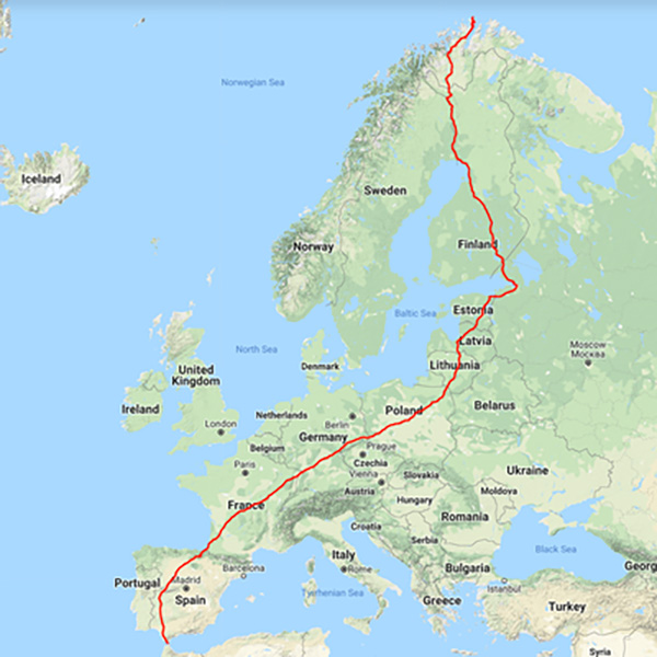 Ian Walker's north-to-south route