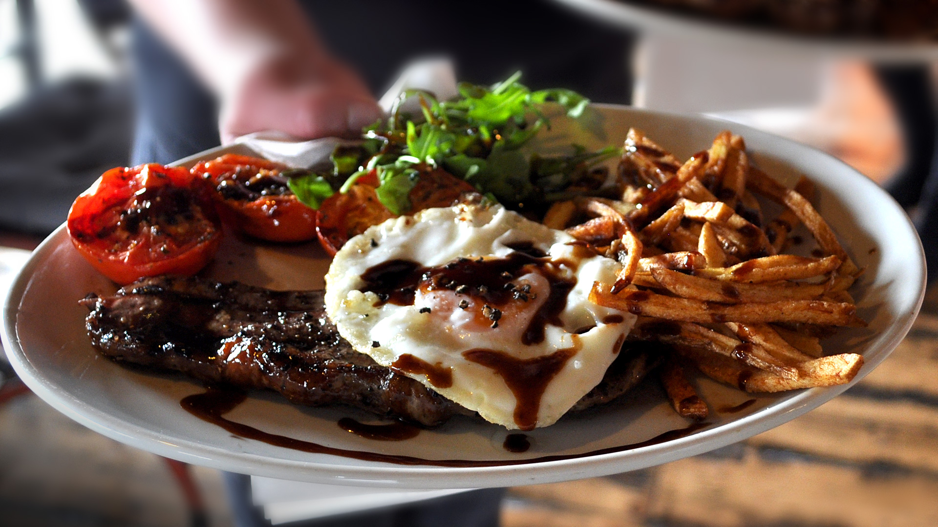 Steak Frites at Mud Dock Café in Bristol