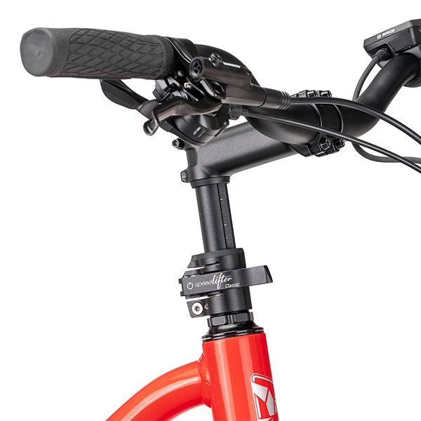 Height-adjustable handlebars on a Tern Quick Haul e-bike